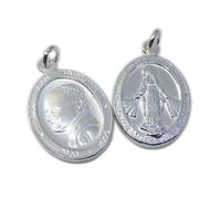 Charm in argento sterling double face Papa e Madonna .925 x 1 Holy charms