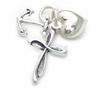 Charm in argento sterling Faith Hope and Charity .925 x 1 Care charms