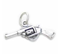 Charm in argento sterling pistola a mano Revolver .925 x 1 ciondoli pistole