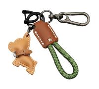Charm In Pelle Per Borsa - Ciondolo Cane Per Borse - Portachiavi In Pelle E Metallo Con Cordino Intrecciato Per Pendolari Scuola Viaggio - Chiave in Metallo e Corda Intrecciata per Adulti Bambini Scuo