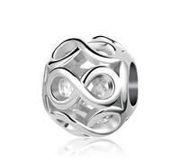 Charm infinito con simbolo dell'infinito, adatto per braccialetti Pandora, regalo di Natale e compleanno, per donne, figlia, sorella, nipote