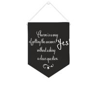 Charm Is A Way of Getting The Answer 'Yes' Without Pay A Clear Question Striscione in tela 25,4 x 30,5 cm bandiera motivazionale da appendere alla parete decorativa in tela gagliardetto decorazione da