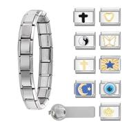 Charm italiano personalizzabile per braccialetti e gioielli da indossare tutti i giorni, Misura unica, come descritto