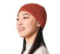 CHARM Kufi Cranio Cappellino Cotone Preghiera Cappello Uncinetto Maglione Morbido Pelle Cura Arancia Ruggine