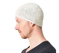 CHARM Kufi Cranio Cappellino Cotone Preghiera Cappello Uncinetto Maglione Morbido Pelle Cura Bianco
