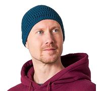 CHARM Kufi Cranio Cappellino Cotone Preghiera Cappello Uncinetto Maglione Morbido Pelle Cura Blu Petrolio