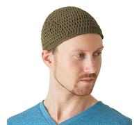 CHARM Kufi Cranio Cappellino Cotone Preghiera Cappello Uncinetto Maglione Morbido Pelle Cura Cachi