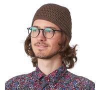 CHARM Kufi Cranio Cappellino Cotone Preghiera Cappello Uncinetto Maglione Morbido Pelle Cura Marrone, M Uomo