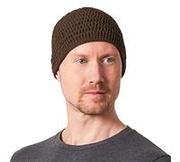 CHARM Kufi Cranio Cappellino Cotone Preghiera Cappello Uncinetto Maglione Morbido Pelle Cura Marrone Scuro