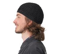 CHARM Kufi Cranio Cappellino Cotone Preghiera Cappello Uncinetto Maglione Morbido Pelle Cura Nero