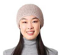CHARM Kufi Cranio Cappellino Cotone Preghiera Cappello Uncinetto Maglione Morbido Pelle Cura Rosa Beige