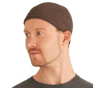 CHARM Kufi Hat - Berretto da Uomo in Cotone con Teschio, Realizzato a Mano, 2 Taglie, Marrone Chiaro, M