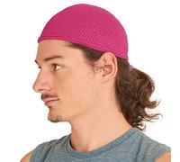 CHARM Kufi Hat - Berretto da Uomo in Cotone con Teschio, Realizzato a Mano, 2 Taglie, Rosa, M