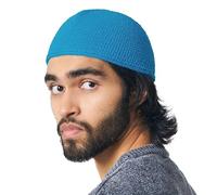 CHARM Kufi Hat - Berretto da Uomo in Cotone con Teschio, Realizzato a Mano, 2 Taglie, Turchese, M