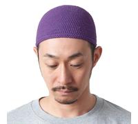 CHARM Kufi Hat - Berretto da Uomo in Cotone con Teschio, Realizzato a Mano, 2 Taglie, Viola, M