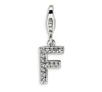 Charm Lettera Iniziale F In Argento Sterlingo .925 Solid Clip On Amore La Vita