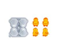 Charm Lovely Penguins robusto vassoio per ghiaccio in silicone 4 stampi con coperchio forniture artigianali per rinfrescare bevande pinguini stampo ghiaccio