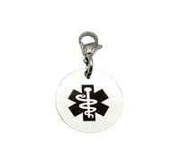 Charm Medico Clip-On Per Donne Ragazze Uomini Unisex Medic Alert Charms UK