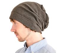 CHARM Organico Cotone Cappello A Tesa Larga Beanie Berretto Incurvato Largo Cappello per Uomo & Donna Hipster Moda Copricapo Marrone