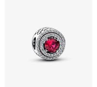 Charm Pandora Pavè e Pietra Rossa 792418C01 Argento zirconi Ciondolo