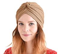 CHARM Panno Crepe Twist Turbante Cappello Intrecciato Bandana Arabo Festival Stravagante Beige