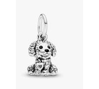 Charm Pendente in Argento Sterling 925 a Forma di Cucciolo con Cuore, Compatibile con Bracciali Pand