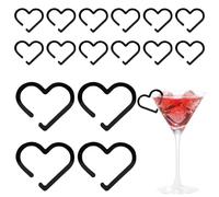 Charm per bicchiere da vino, 20 pezzi di fascino per bevande, decorazione di cuori in acrilico, per donna, uomo, festa della mamma, compleanno