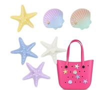 Charm per borsa Bogg, ciondolo per borse da spiaggia, 6 PZ Stella Marina Shell Tote Bag Charm Borsa da spiaggia - Decorazioni colorate per borse da spiaggia borsa decorativa ciondolo per