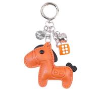 Charm per borsa, ciondolo a forma di cavallo, portachiavi per borse, accessori per borsa, zaino, idea regalo, ciondoli in pelle per chiavi dell'auto, Orange1.