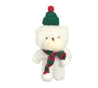 Charm per borsa - Figura di orso come ornamento, ciondolo per bambole di peluche con sciarpa e cappello | Per bambini, ragazzi e ragazze per compleanno, laurea, vacanze e viaggi, Bianco, verwijzen
