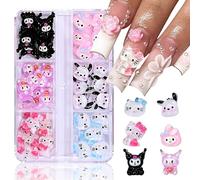 Charm per nail art 3D, paillettes, adesivi per unghie con stelle pupazzi di neve, inclusa la matita di cera per strass, nail art, fai da te