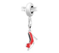 Charm perla so Charm in acciaio con ciondolo scarpa rosso made with Crystal from Swarovski