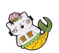 Charm Sirene Gatti Lega Spilla Alla Moda Risvolto Accessorio Per Bambini Amici Feste Abiti Casual Sirene Gatti Gioielli Accessori, Misura unica, come descritto