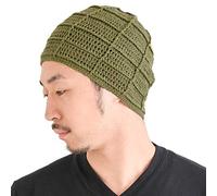 CHARM Uomo Beanie Berretto Cappello Cotone Mano Fatto Unisex Kaki