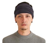 CHARM Uomo Testa Copertina Fascia Bandana Allungamento Capelli Stile Giapponese Grigio Scuro M