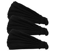 CHARM Uomo Testa Copertina Fascia Bandana Allungamento Capelli Stile Giapponese Nero 3 Pezzi
