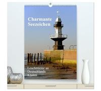 Charmante Seezeichen (hochwertiger Premium Wandkalender 2026 DIN A2 hoch), Kunstdruck in Hochglanz: Eine kleine Kollektion an Leuchttürmen an Nord- und Ostsee und an der Elbe