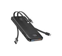 Charmast Power Bank 20000mAh, 20 W, ricarica rapida, batteria esterna con cavi integrati, 5 uscite e 4 ingressi batteria portatile per iPhone 14 13 12 11 Samsung S21 S22 (scuro)