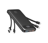 Charmast Power Bank 20000mAh con Cavi Integrati 22.5W USB A & 20W USB C Caricatore Portatile Carica Rapida Batteria Esterna LED Display con 5 Uscite e 4 ingressi per iPhone Huawei