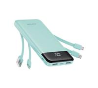 Charmast Power Bank con cavi integrati X 4, 10000mAh USB C Battery pack 6 uscite 3 ingressi con display a LED Tipo C Powerbank Caricabatterie portatile compatibile con smartphone, tablet e altro