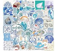 CharmBurst 100 Pezzi Adesivi Animali Marini, Impermeabili Autoadesivi, Adesivi Pesce, Decorazioni Mondo Sottomarino, Adesivi Oceano per Bambini, Album, Skateboard, Laptop