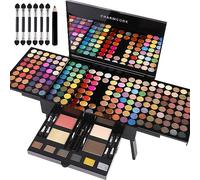 CHARMCODE 190 Colors Cosmetic Make up Palette Set Kit Combination with Eyeshadow Facial Blusher Eyebrow Powder Face Concealer Powder Eyeliner Pencil A Mirror All-in-One Makeup Gift Sets For Women (SETB)