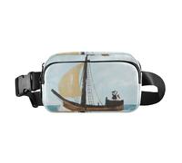 Charme arcobaleno elegante Marsupio per uomo donna piccola borsa a tracolla con cinghia regolabile per ciclismo, Mare della nave pirata, 1 size