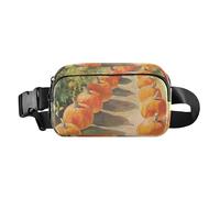 Charme arcobaleno elegante Marsupio per uomo donna piccola borsa a tracolla con cinghia regolabile per ciclismo, Sentiero del giardino delle zucche, 1 size