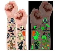 CharmeFleur 250 Stile Leuchtende Halloween Party Zubehör, Leuchtende Temporäre Tattoos Für Kinder Geburtstagsfeier Deko Mitgebsel, Halloween Goodie Beutel Füllung (24