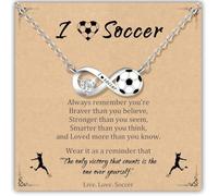 CHarmeFleur Collana da calcio, regalo per mamme sportive, figlie, fan, compagni di squadra come accessorio sportivo per la notte degli anziani, il giorno del gioco, il compleanno