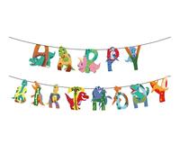 CharmeFleur Dinosaur Happy Birthday Banner, Segnale di Compleanno per Decorazione Festa, Decorazioni di Compleanno per Bambini, Decorazioni per Festa a Tema Dinosaur
