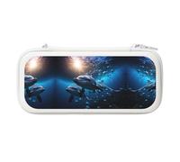 CHARMERM Sea Animals Stingrays Eva Sacchetto di Immagazzinaggio Per Il Gioco Duro Viaggio di Stoccaggio Messenger Bag Per Console Pro Controller Accessori, Bianco, One Size, Art Deco