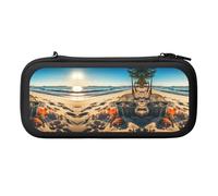 CHARMERM Sea Shell Rete Da Pesca Eva Sacchetto Di Immagazzinaggio Per Il Gioco Duro Viaggio di Stoccaggio Messenger Bag Per Console Pro Controller, Nero, One Size, Art Deco