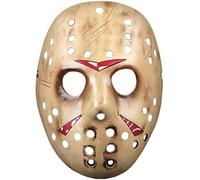 Charmgle Maschera di Freddie Jason per Halloween, palla da trucco, in resina, per feste e balli, collezione Senge, decorazione per la casa, beige scuro